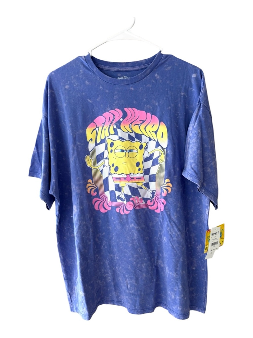 NWT SpongeBob Squarepants Purple Pink Stay Wierd Graphic Tee SZ XS